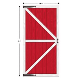 Beistle 3 Piece Western Theme Barn Door Photo Props for Farm Birthday Party Wild West Decorations Rustic Wedding Décor, 64" x 65", Red/White/Black