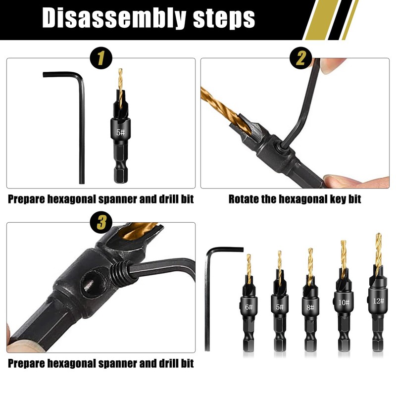 Astriva 12PCS countersink drill bit set, counter sink drill bits