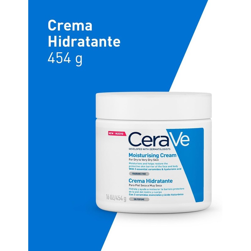 CeraVe Crema Hidratante Facial y Corporal para Piel Seca 454g