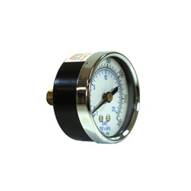 Dry Center Back Mount Vacuum Gauge with 2" Dial, 30" VAC/0/300 PSI, (-30-300 PSI), 1/8" Male NPT, Chrome Bezel, Brass Internals and Plastic Lens (1)