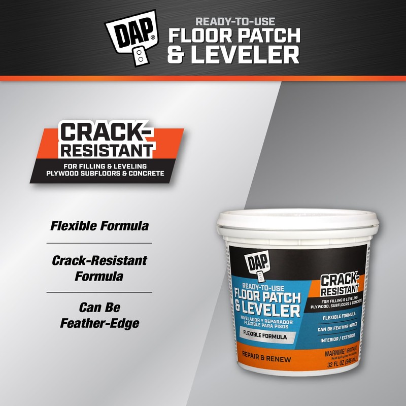 DAP Flexible Floor Patch and Leveler, Light Gray, 32 Oz