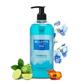 Bella Vita Luxury Skai Aquatic Body Wash Shower Gel for Men and Women | 500ml | Unisex Bodywash with Aloe Vera Extract | Deep Cleansing, Hydrating, Moisturising | Suitable for All Skin Types