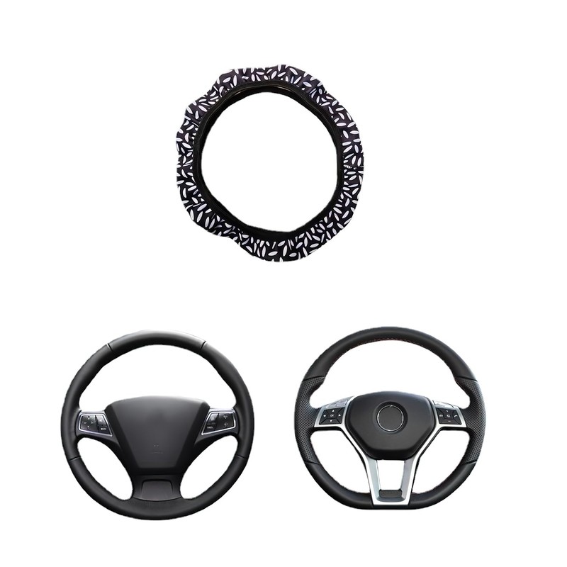 Steering Wheel Cover with Rice Grain Design, Elastic Fit, Universal