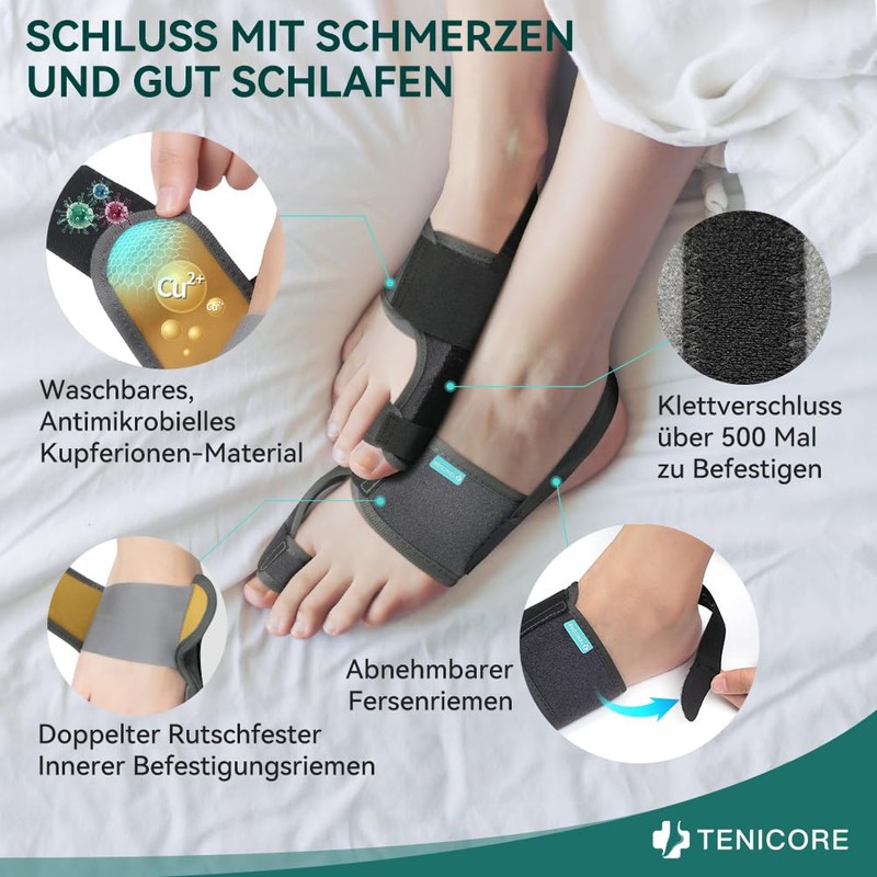 TENICORE Hallux Valgus Correction with 2 Angle Irons Toe Separator