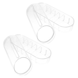 KOMBIUDA 2Pcs Clear Cord Storage Box Multi Grid Cable Management Organizer for Charging Cables Desk Accessories Tidy Spaces Durable Pet Material Odorless Design Easy to Use