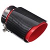 Universal Exhaust Tip Tail Throat Glossy Carbon Fiber Red Pipe