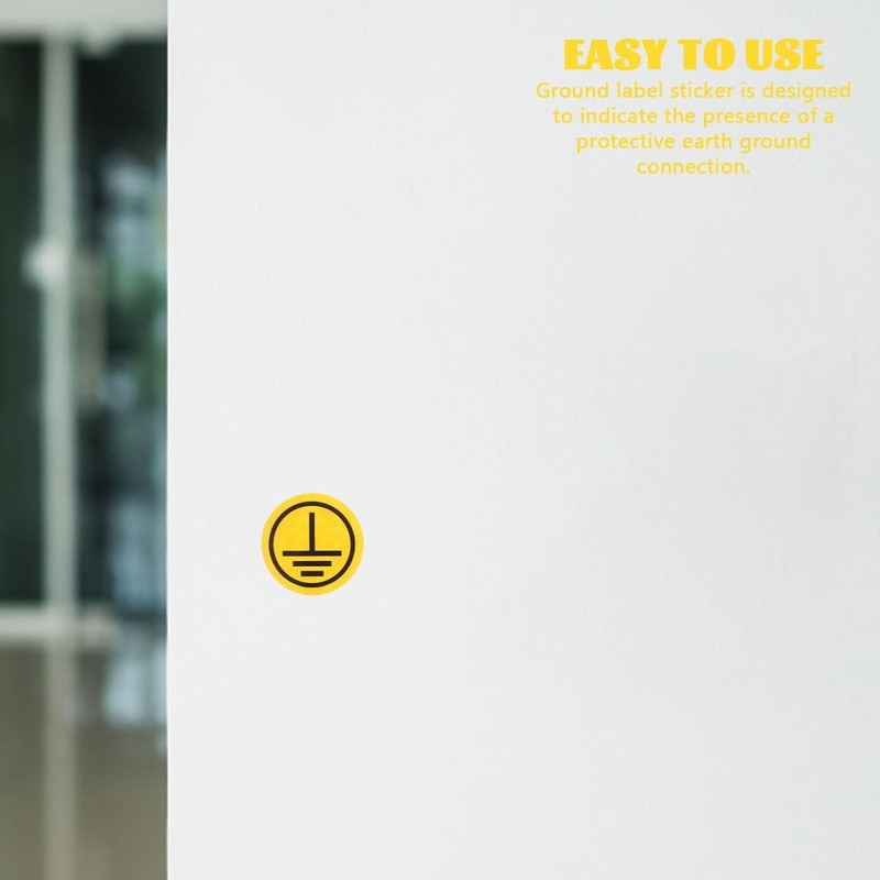 PartyKindom Protective Earthing Symbol Sticker Electrical Warning for Machines Weatherproof