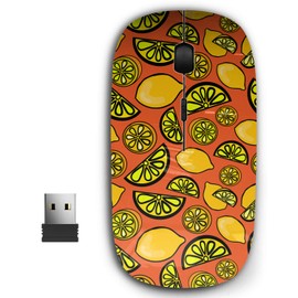 2.4G Ergonomic Portable USB Wireless Mouse for PC, Laptop, Computer, Notebook with Nano Receiver ( Yellow Lemon )