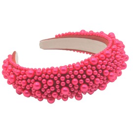 scicent Pearl Headband White Artificial Pearls Head Bands Bridal Hair Hoop Party Wedding Festival Hair Accessories for Women and Girls, White - 16802