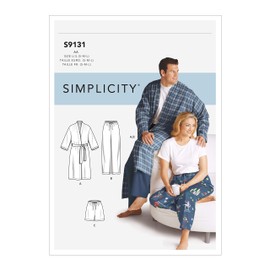 SIMPLICITY Sewing Pattern S9131 Unisex Sleepwear, Various, BB (XL-XXL-XXXL)