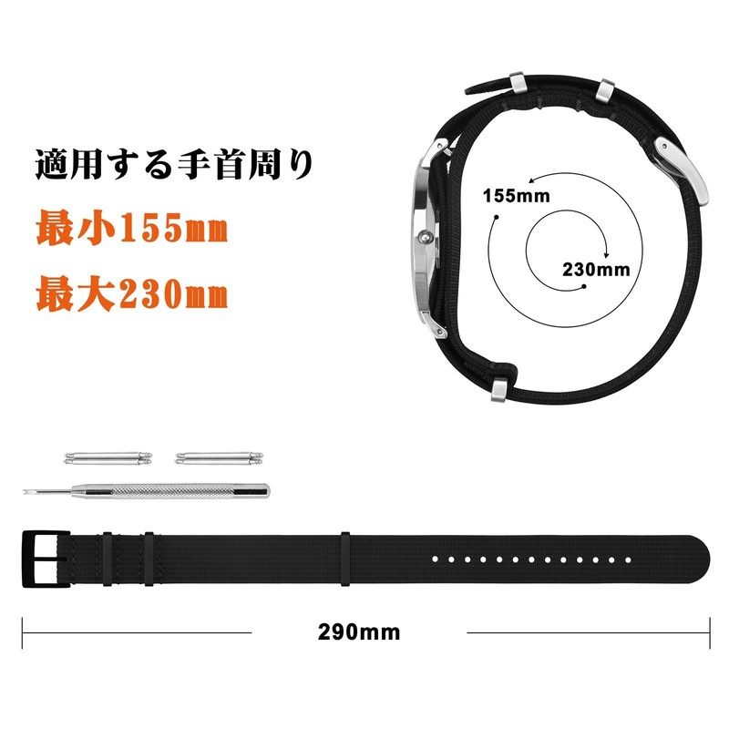 ANNEFIT NATO Replacement Watch Band, Ballistic Nylon Watch Belt, Military