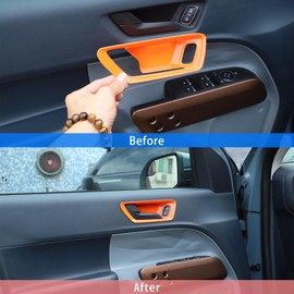 TOYCIDFG Car Inner Door Handle Frame Panel Cover Trim Compatible with Ford Maverick 2022-2024 Interior Accessories (Orange)
