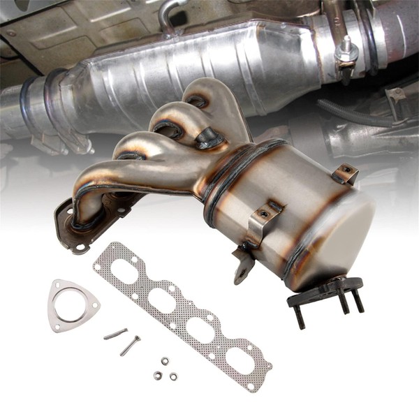 KAC Catalytic Converter Industrial Grade Stainless Steel w/Manifold & Gasket