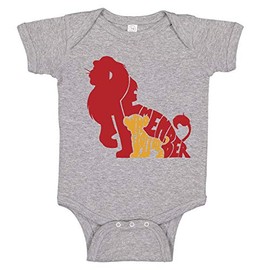Remember Who You are Simba Lion King Themed Bodysuit Infant Baby Romper Onesie Heather Grey