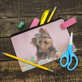 GRAPHICS & MORE Yorkie Yorkshire Terrier Dog Candy Eggs Easter Pencil Pen Organizer Zipper Pouch Case