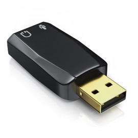 CSL Mini USB External Sound Card with Virtual Surround Sound | Plug & Play | Ideal for Dj Mic VoIP Headphone