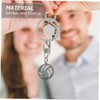 Mobestech 2pcs Stylish Volleyball Keychain Pendant Stainless Steel Hollow Design