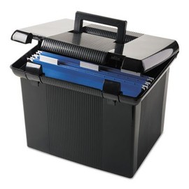 Portable File Box, 13-3/4 quot;Wx11-1/2 quot;Dx11 quot;H, Black