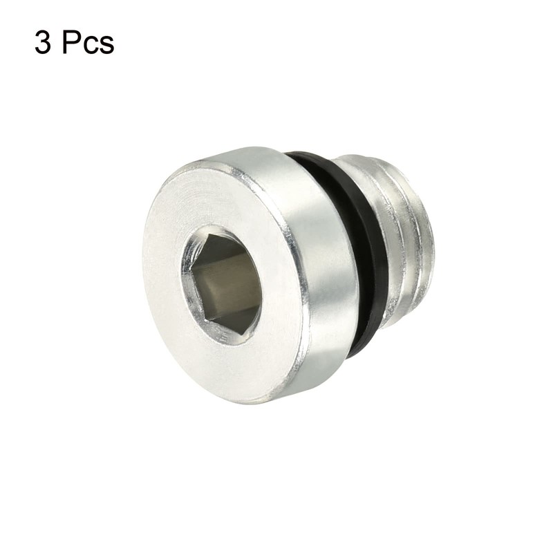 PATIKIL M10*1.25 Internal Hex Head Pipe Fitting Plug, 2 Pack