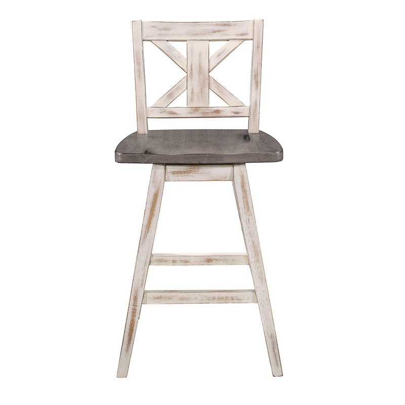 Homelegance Amsonia Counter Height Swivel Barstool (Set of 2), White