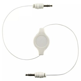 Unbranded/Generic 5 White Retractable 3.5mm AUX Auxiliary Cable Cord for Tablet Phone MP3 MP4 MP5