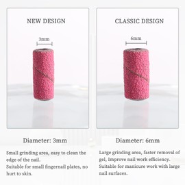 BQAN Sanding Bands for Nail Drills, 100pcs Small Bands 240 Fine Grit Nail File Sanding Bands with Upgrade 3.1mm Mandrel Drill Bits for Acrylic Nails Gel Manicure (Pink)