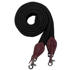 Showman 8' Flat Cotton Roping/Barrel Reins w/Scissor Snap Ends (Black)