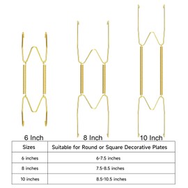 Fasunry Fasunry 12 Pack Plate Hangers, 6 8 10 Inch Wall Plate Hangers and 16 Pack Wall Hooks, Compatible 6 to 10.5 Inch Decorative Plates, Antique China, Antique Plates and Arts