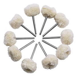 10Pcs Wool Buff Wheel, Polishing Buffing Wheels Rotary Tool 25MM Wool Felt Drill Grinder Wheel Brushes for Jewelry Metal Glass Polishing Bit