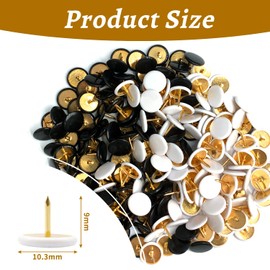 200 Pcs Drawing Pins, Round Head Push Pins Thumb Tacks for Pinboard Cork Board Notice Board Map (White+Black)