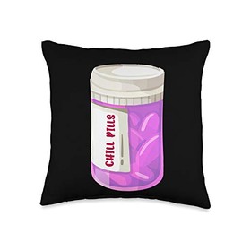 Cute Chill Pills Cute Cartoon Cool Fun Kawaii Throw Pillow