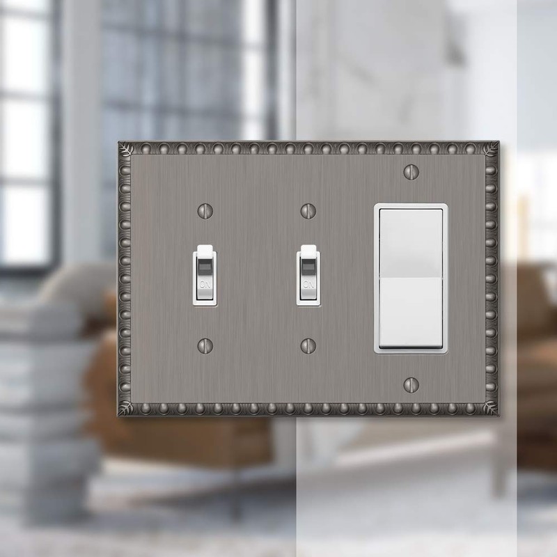 Amerelle Egg & Dart Double Toggle/Single Rocker Cast Metal Wallplate