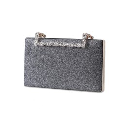 CORIOS Clutch Women's Glitter Evening Bag Sparkling Shoulder Bag Wedding Bridal Purse Handbag Shiny Shoulder Bag Cocktail Party Prom Bag for Women, silver grey, Shiny