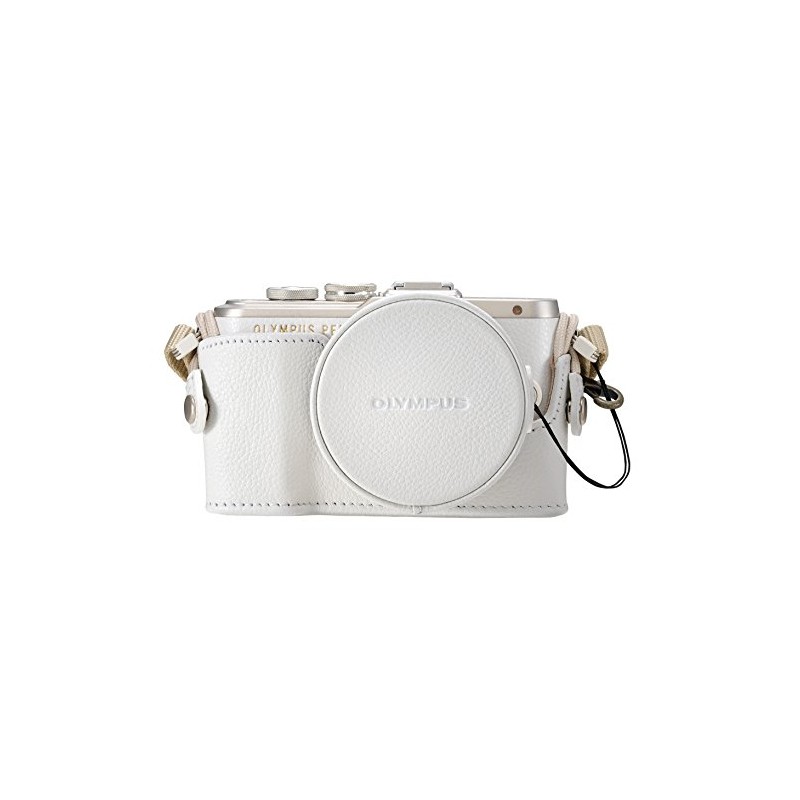 OLYMPUS Genuine Leather Lens Jacket for 14-42mm EZ Lens White