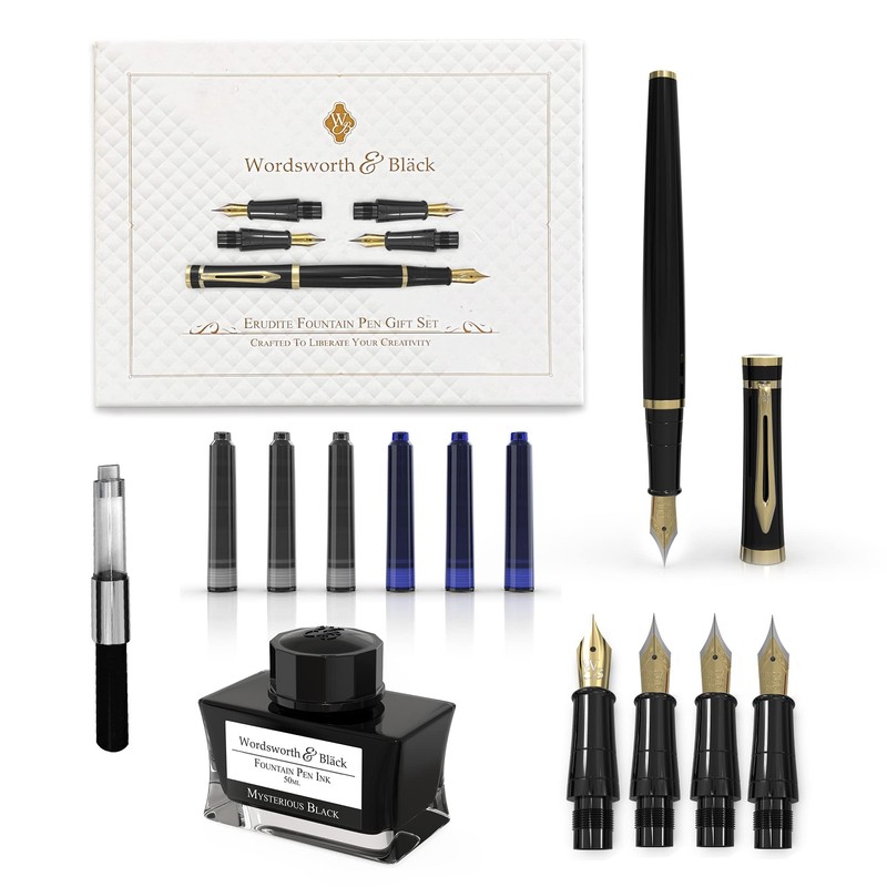 Wordsworth & Black Fountain Pen Gift Set, Includes Ink Bottle,