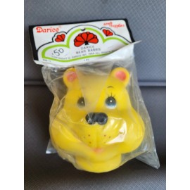 Vintage 1984 Darice Craft Bear Babies Yellow Rubber Head
