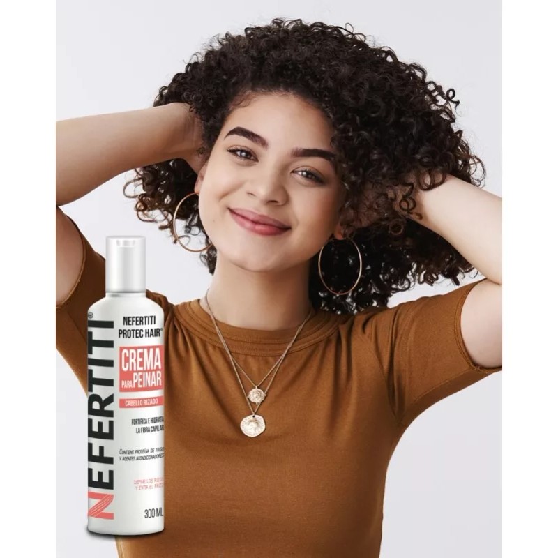Nefertiti Crema Para Peinar Cabello Rizado Nefertiti. Kit 3 Piezas