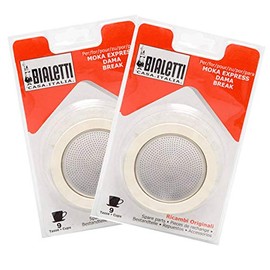 Bialetti Moka Express Replacement Filter/Gasket Set, 9 Cup (Pack of 2)