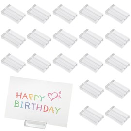 Lnrueg - 24 soportes de acrílico para tarjetas de 2 pulgadas, soporte para números de mesa con ranura para tarjetas, soporte para letreros de acrílico transparente para bodas, restaurantes y