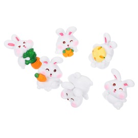 MAGICLULU 6Pcs Adorable Rabbit Statues Creative Bunny Ornaments Realistic Craft for Home Decor Cute Desktop Bunny Figurines Charming Rabbit Decoration