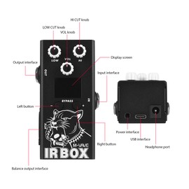 Btuty Guitar IR Box Effects Pedal with IR Cab Impulse Response Cabinets Speaker Simulator XLR Output Port DC 9V 6.35mm Input/Output Interface Electric Guitar Effector for Guitar Bass
