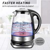 QUEENSENSE 1.7L Blue LED Light Electric Hot Water Glass Kettles