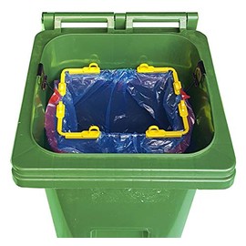 BagEZ Trash Can Bag Holder- Make Everyday Smaller Trash Bags Fit Large Outdoor Trash Cans With Wheels Keep Them Clean and Stink Free Effortlessly Solid Steel Bag Rack Holds Heavy Loads Easily