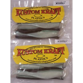 KUSTOM KRAFT PREMIUM #008 GREEN SMELT 5" HAND POURED SUPER SOFT SWIMBAITS 10PK