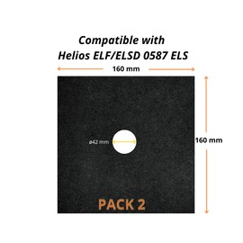 BFS Filters Pack of 2 Replacement Filters Compatible with Helios Fan Elf/ELSD 0587 ELS, Air and Dust Filter, Dimensions 160 x 160 mm, Diameter 42 mm