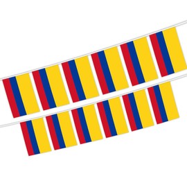 10 Meters/33ft Colombia Bunting Small Colombian Decoration Sports Bar for July 20th Patriotic Day in Colombia Indoor and Outdoor Sports Event Decoration -30pcs
