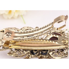 ZOONAI ヴィンテージ美しいクリスタルバタフライヘアクリップバレッタヘッドドレスアクセサリー (マルチ)