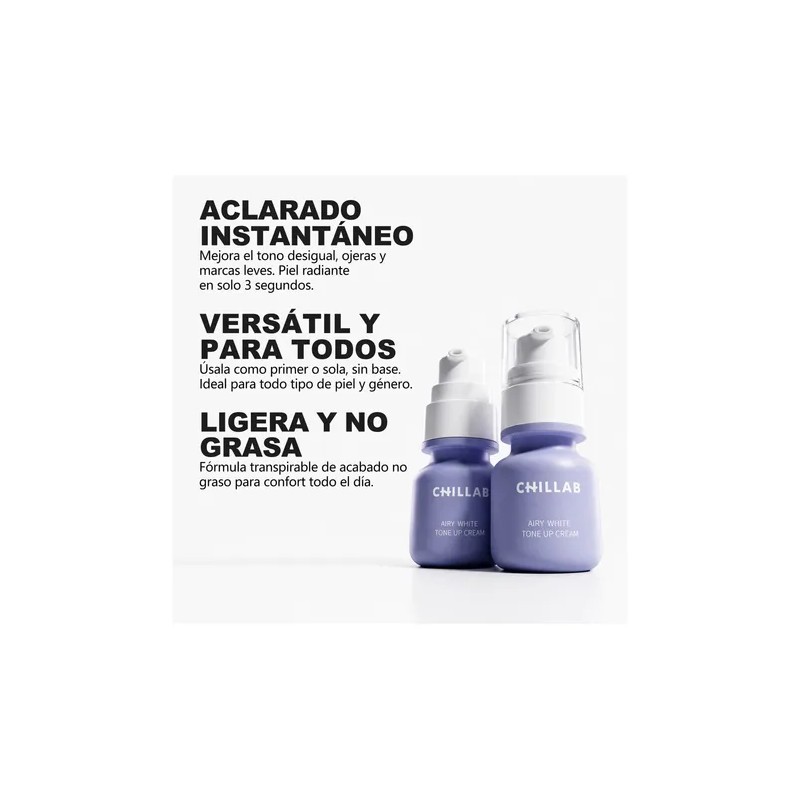 Chillab Airy White Tone-up Cream 30g, Ilumina Y Unifica Piel