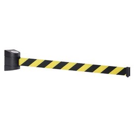 Flexibarrier 4.5 m Retractable Belt Barrier with ABS Plastic Wall Housing, Automatic Locking Function, Retractable Safety Wall Snake Barrier for Control (Black/Yellow)