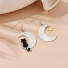 Kawailay 2 Pairs Cat Moon Star Earrings Acrylic Cat Star